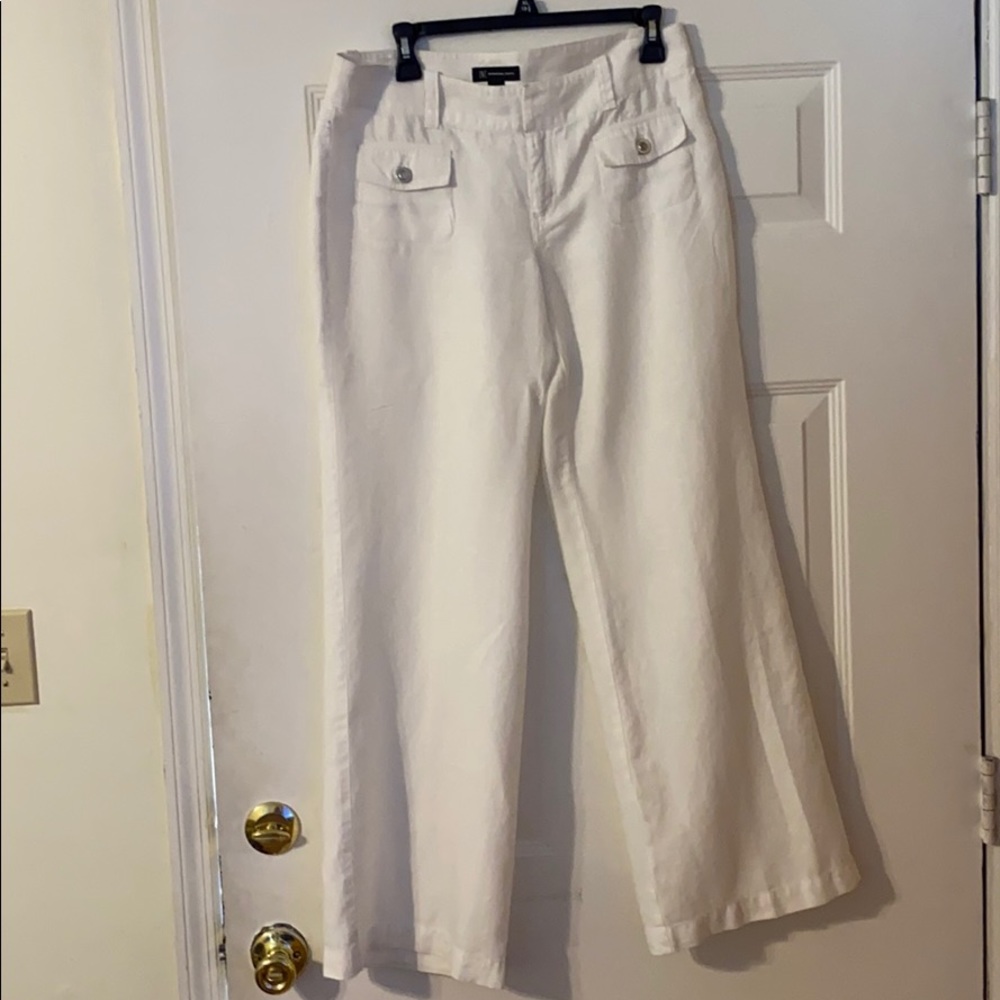 White linen pants